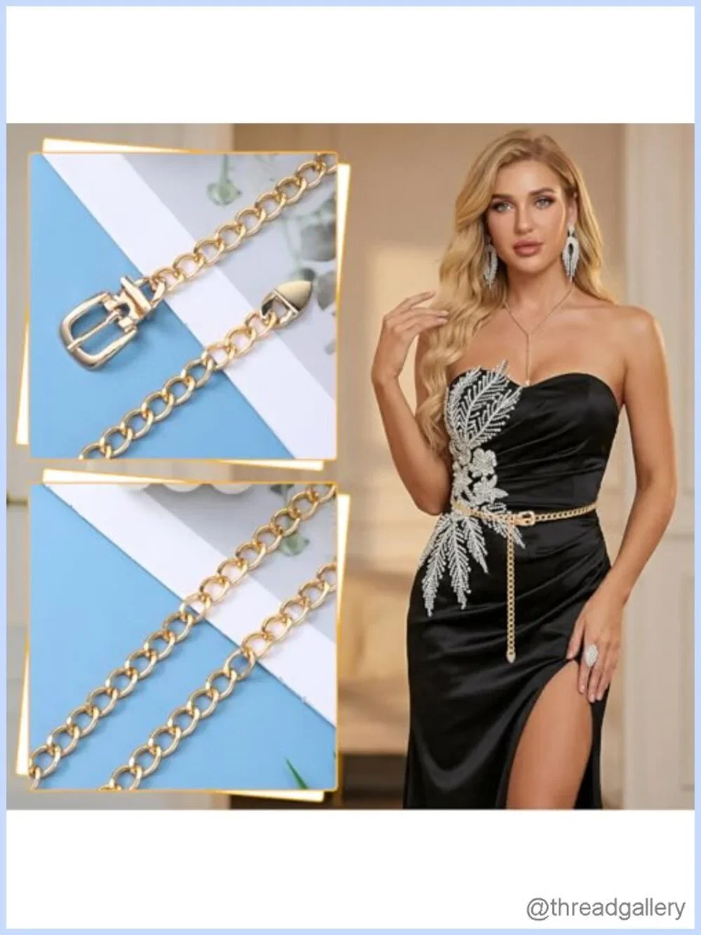 47 Inch Long Gold Waist Chain Adjustable Chain Belt for Women